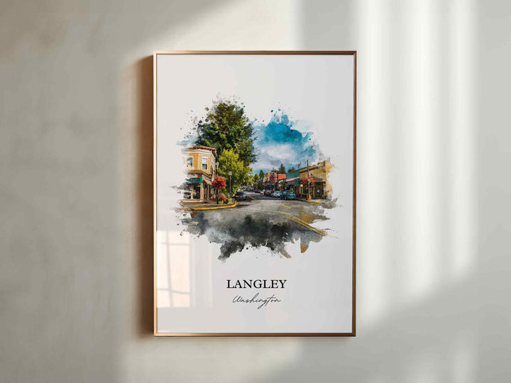Langley, WA – Watercolor Art Print