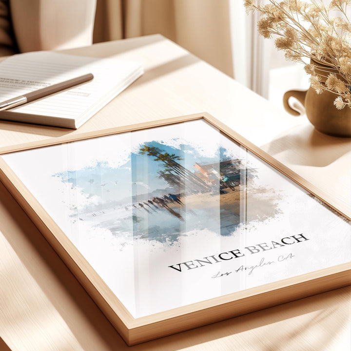 Venice Beach, California – Watercolor Art Print