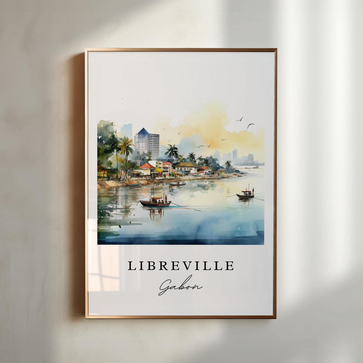 Libreville Gabon wall art - Gabon, Libreville poster, Libreville Wedding gift, Libreville Birthday present, Custom Text, Personalized Gift