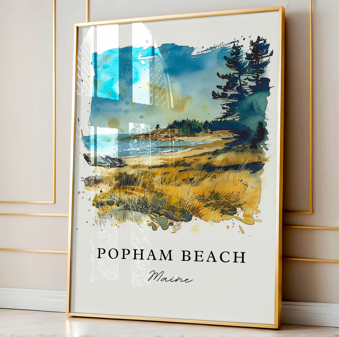 Popham Beach Art, Maine Print, Phippsburg ME Wall Art, Popham Beach Gift, Travel Print, Travel Poster, Travel Gift, Housewarming Gift