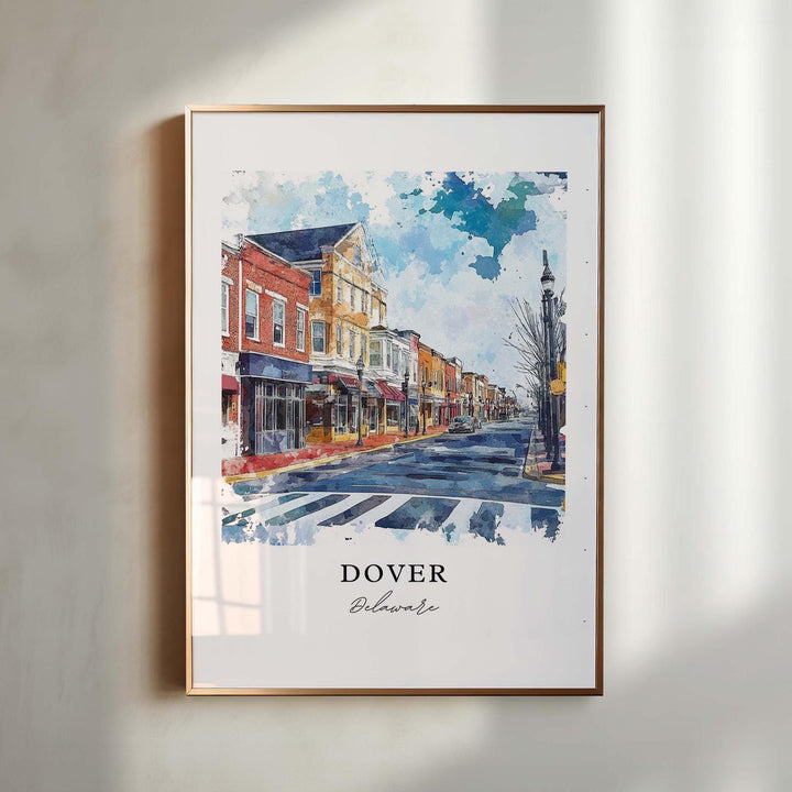 Dover DE Wall Art, Dover Delaware Print, Dover Delaware Watercolor Art, Dover Delaware Gift, Travel Poster, Housewarming Gift