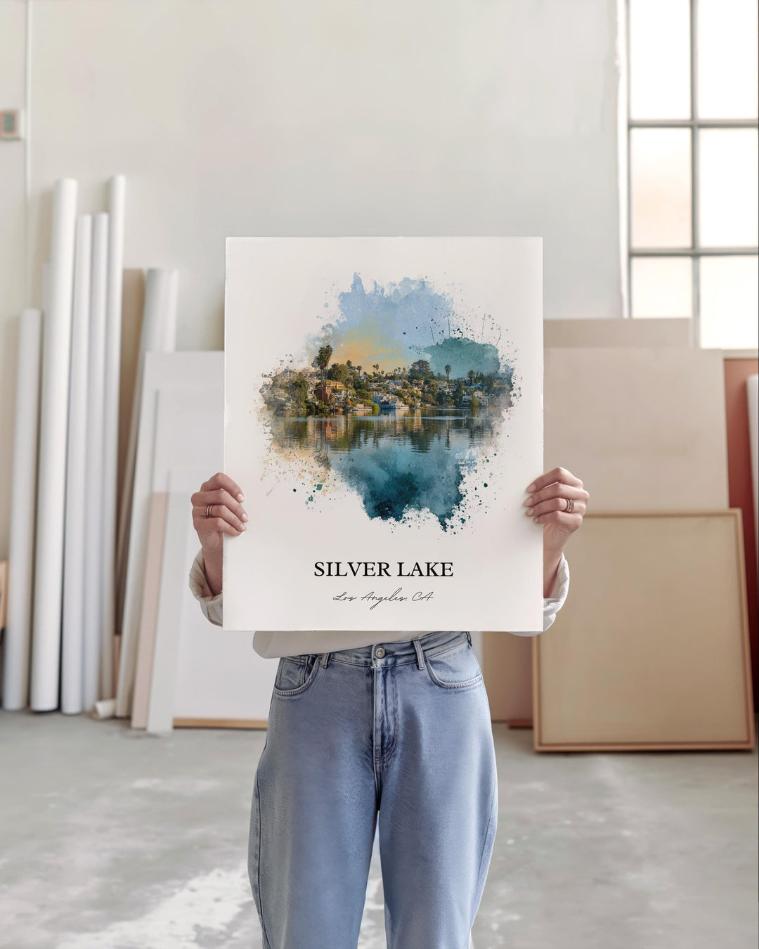 Silver Lake, California – Watercolor Art Print