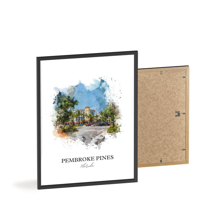 Pembroke Pines, Florida – Watercolor Art Print