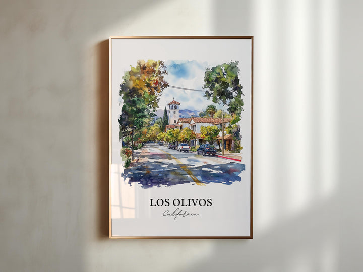Los Olivos CA Wall Art, Santa Barbara Print, Santa Ynez Valley, Los Olivos California Gift, Travel Print, Travel Poster, Housewarming Gift