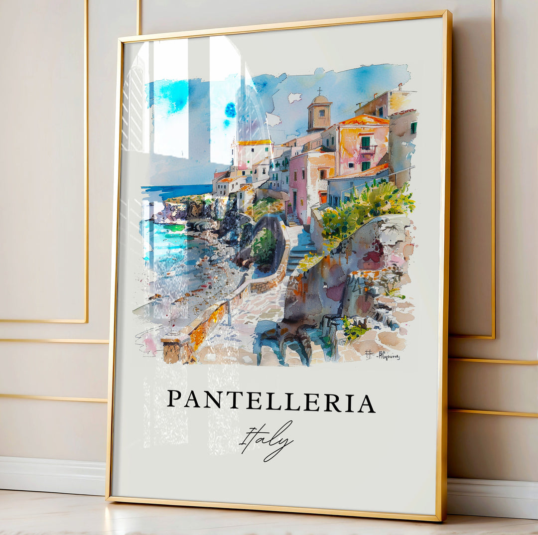 Pantelleria Italy Art, Sicily Print, Pantelleria Watercolor Art, Pantelleria Italy Gift,