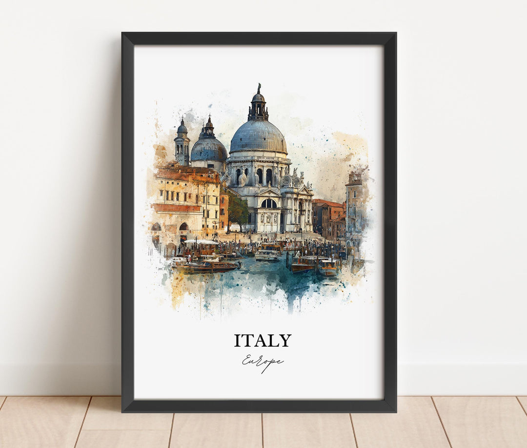 Italy Wall Art, Italy Print, Italy Watercolor Art, Italy Gift, Travel Print, Travel Poster, Housewarming Gift
