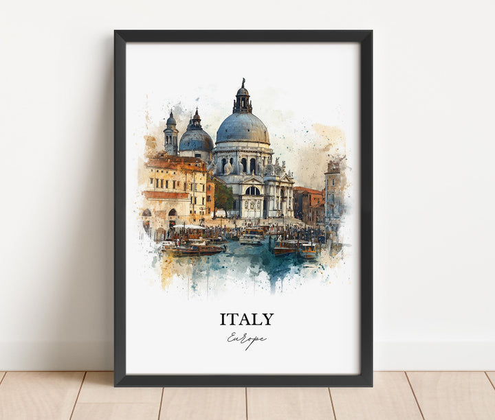 Italy Wall Art, Italy Print, Italy Watercolor Art, Italy Gift, Travel Print, Travel Poster, Housewarming Gift