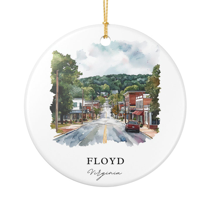 Floyd Virginia Ornament: Unique Floyd VA Souvenir, Floyd VA Xmas Decor, and Authentic Floyd Virginia Gift