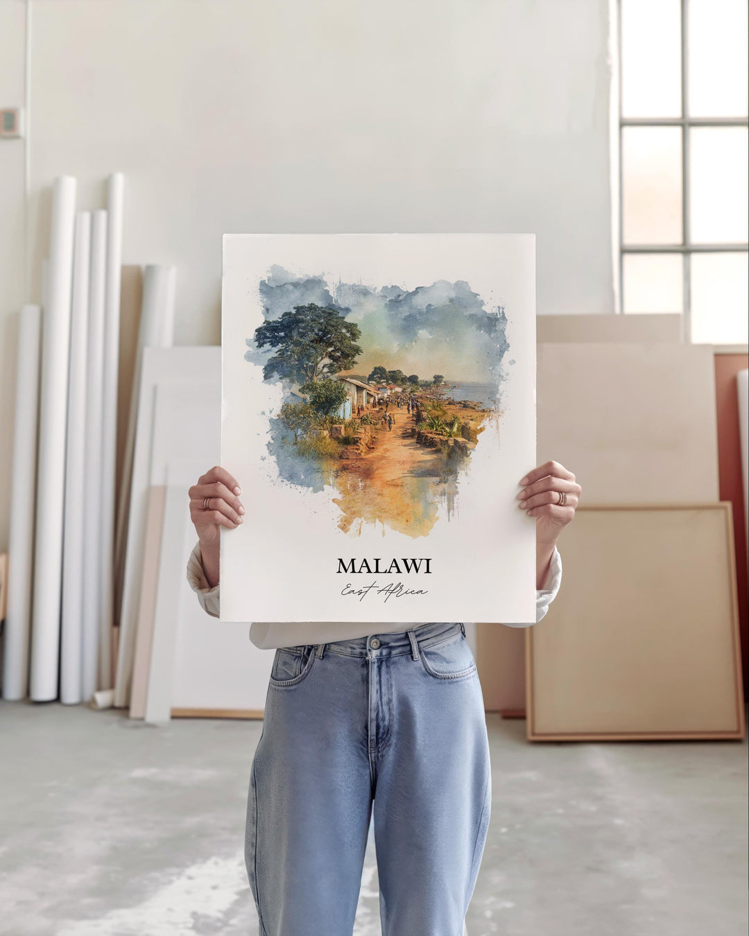 Malawi Wall Art, Malawi Print, Malawi Watercolor Art, East Africa Gift, Travel Print, Travel Poster, Housewarming Gift
