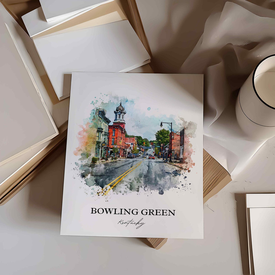 Bowling Green, Kentucky – Watercolor Art Print