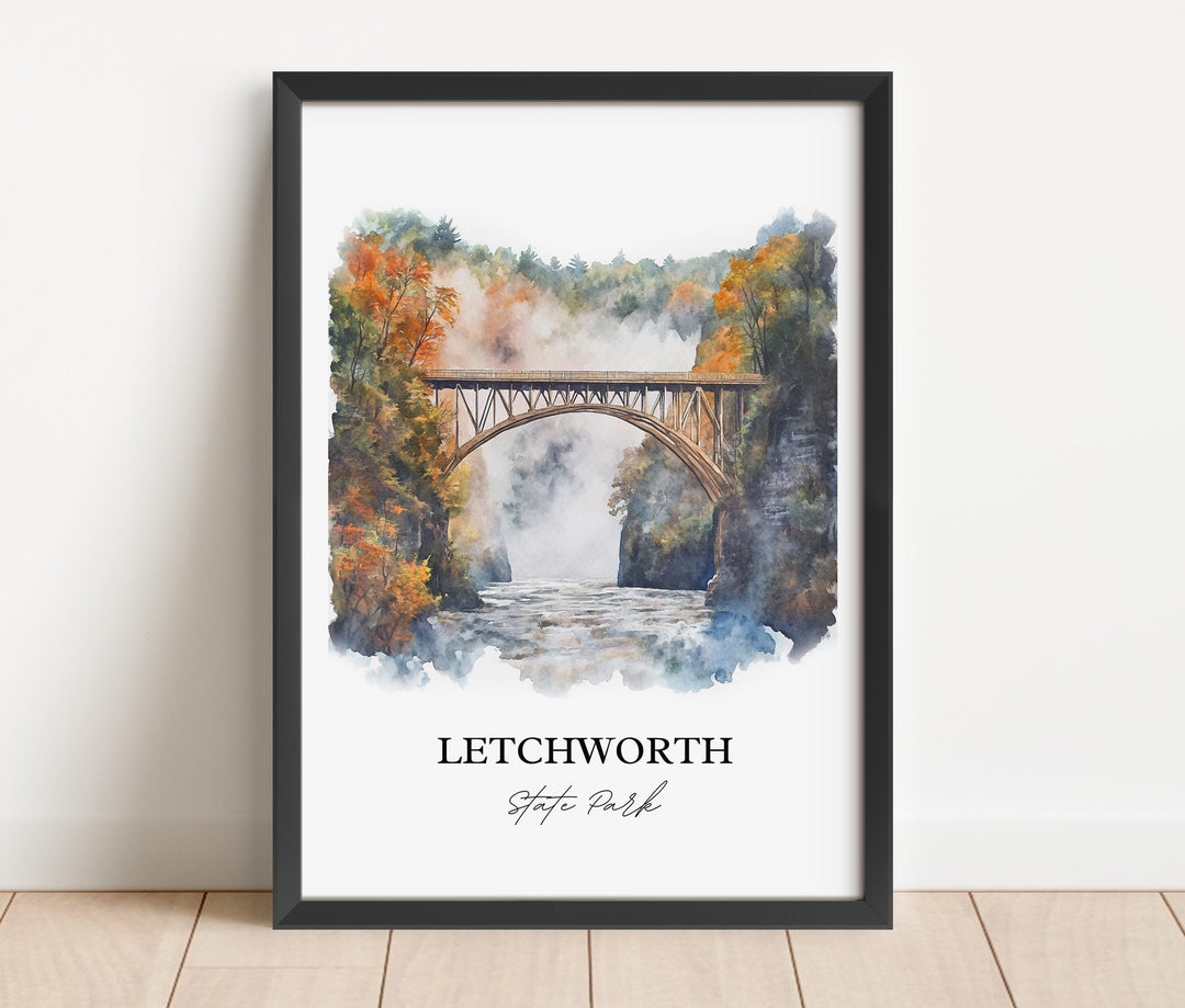 Letchworth State Park Art, Livingston County Print, Genesee River Artwork, Letchworth Gift, Travel Print, Travel Poster, Housewarming Gift