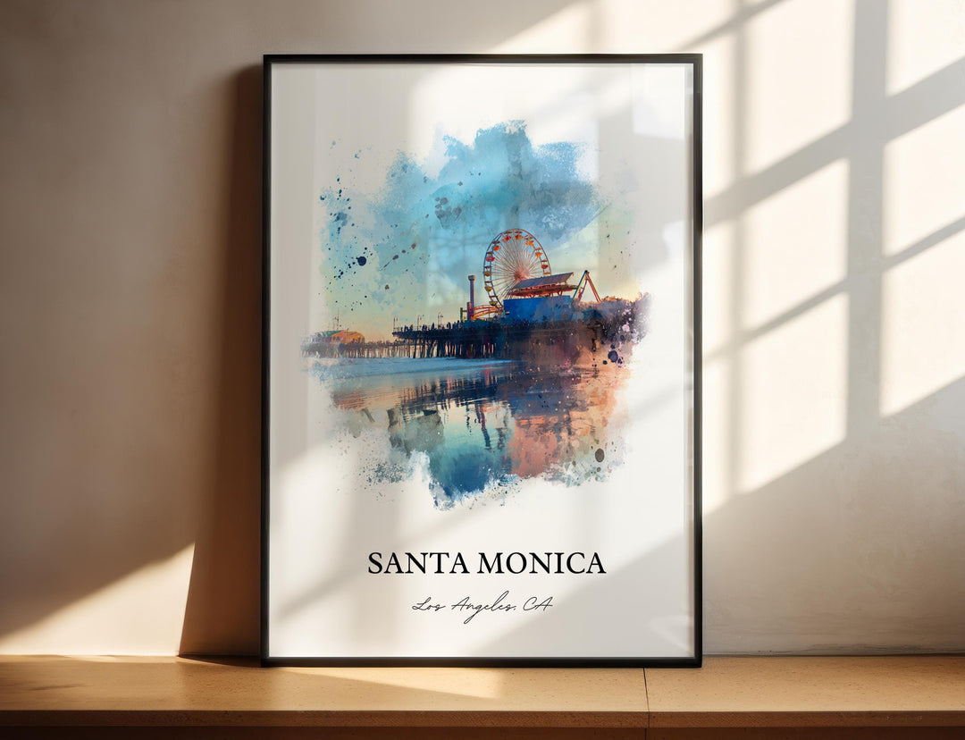 Santa Monica, California – Watercolor Art Print