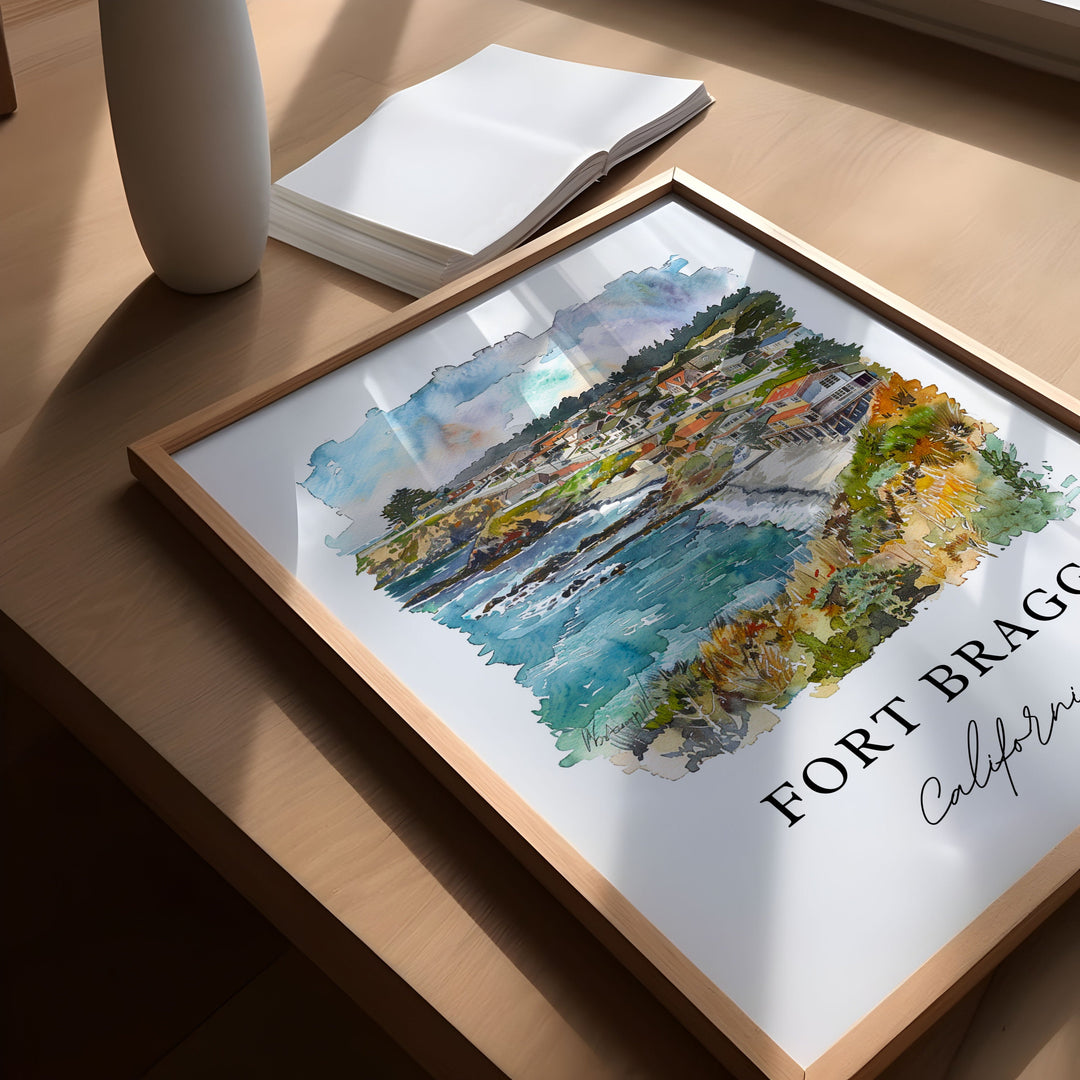 Fort Bragg, California – Watercolor Art Print