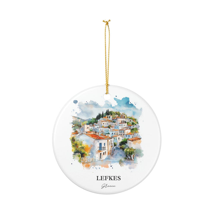 Lefkes Greece Ornament: Unique Lefkes Souvenir, Lefkes Xmas Decor, and Authentic Lefkes Greece Gift