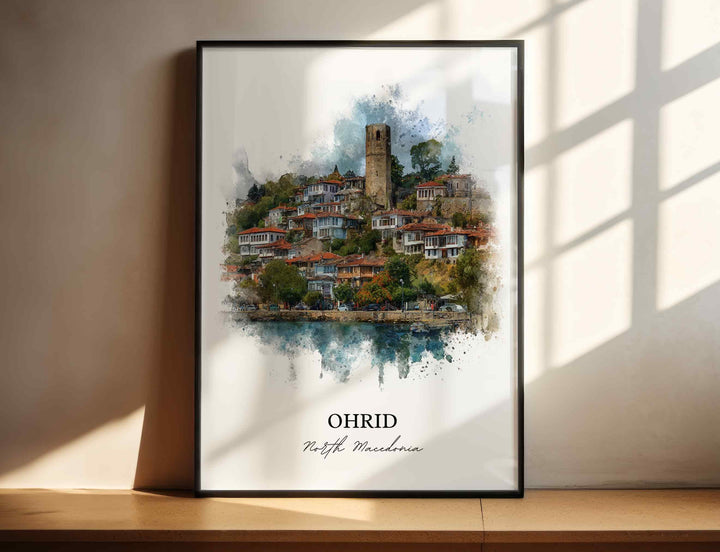 Ohrid, North Macedonia – Watercolor Art Print