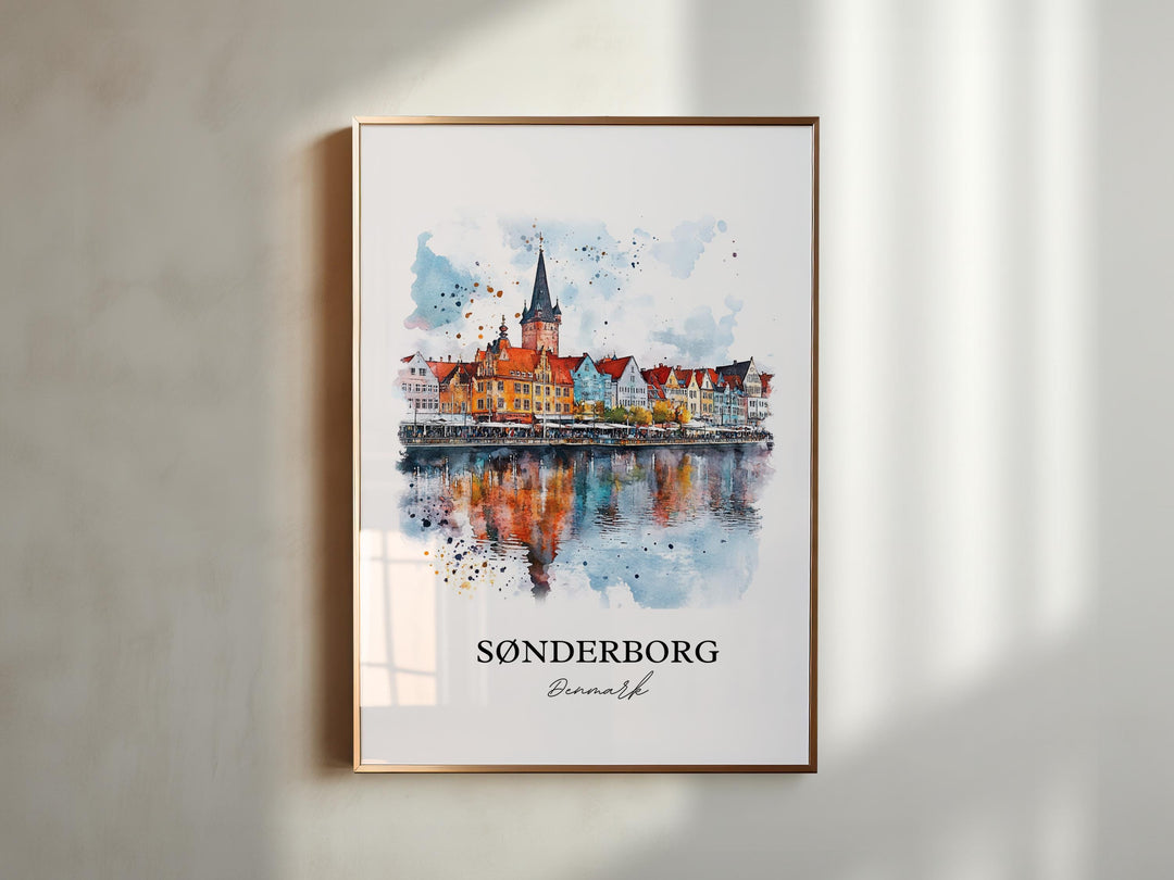 Sønderborg, Denmark – Watercolor Art Print