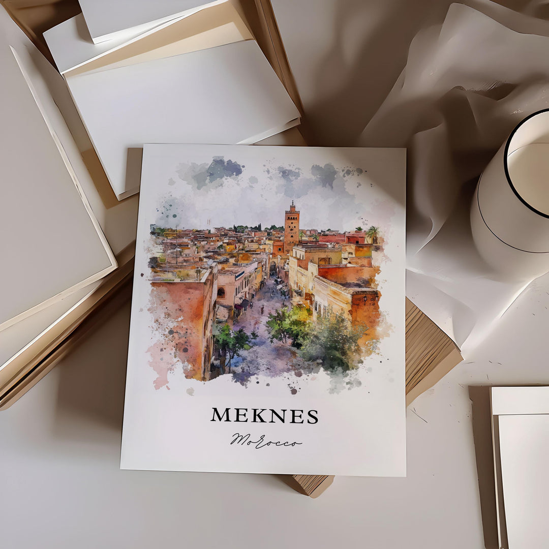 Meknes, Morocco – Watercolor Art Print