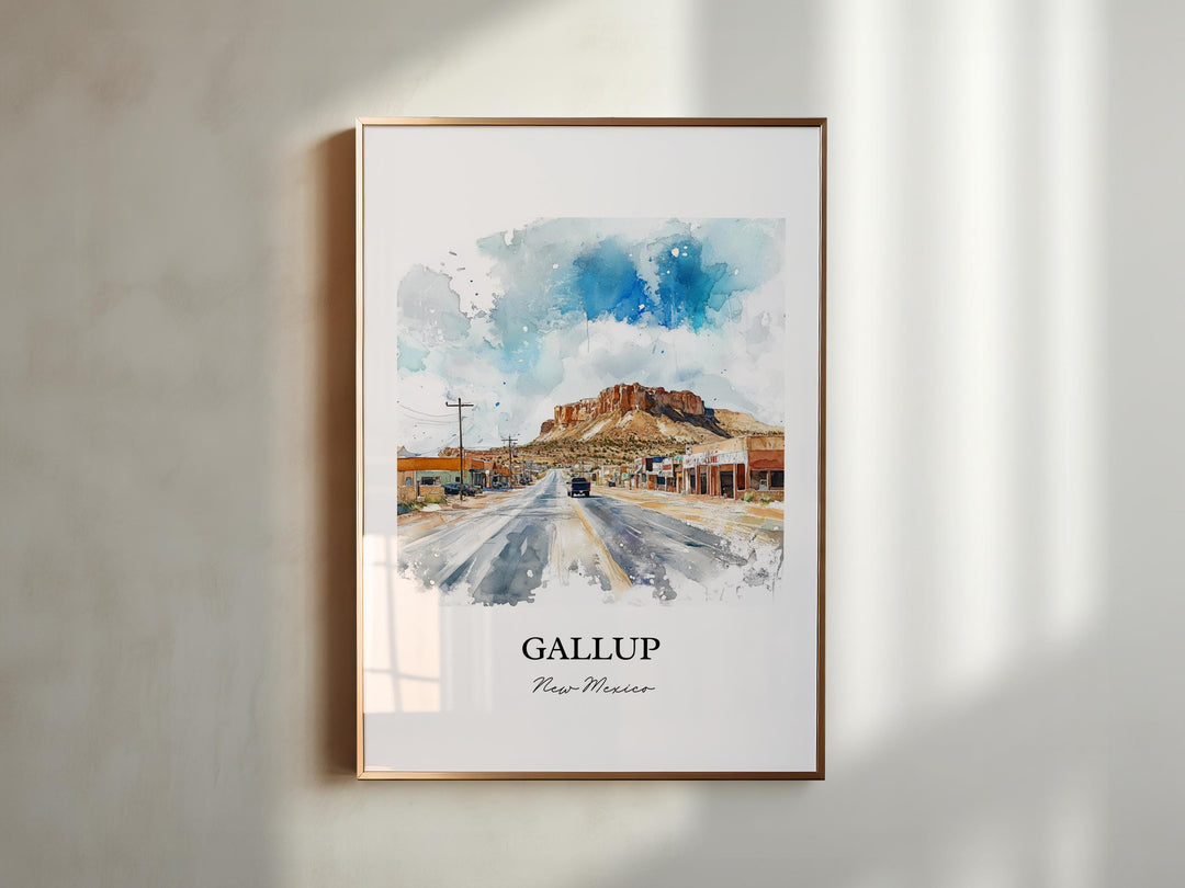 Gallup NM Wall Art, Red Rock Park Print, New Mexico Watercolor Art, Gallup New Mexico Gift, Travel Print, Travel Poster, Housewarming Gift