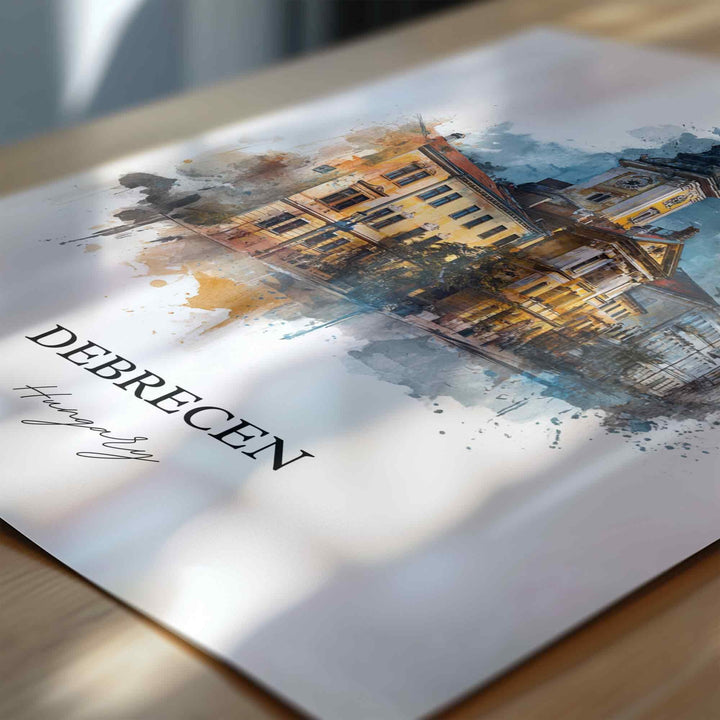 Debrecen, Hungary – Watercolor Art Print