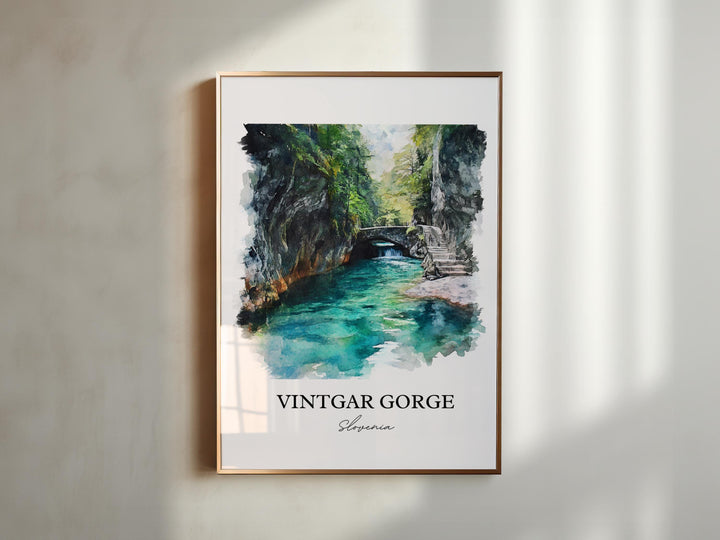 Vintgar Gorge, Slovenia – Watercolor Art Print