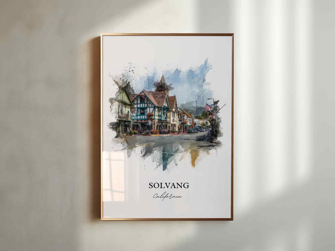Solvang, California – Watercolor Art Print