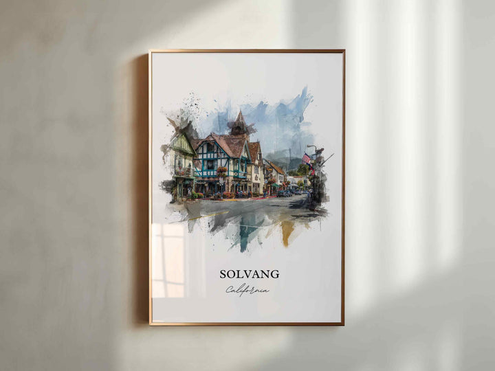 Solvang, California – Watercolor Art Print