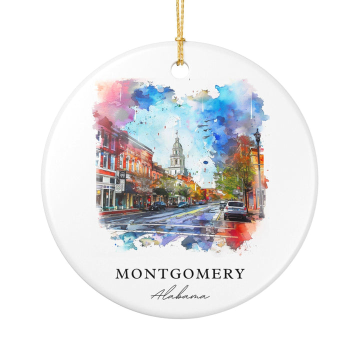 Montgomery AL Ornament: Unique Montgomery Souvenir, Alabama Xmas Decor, and Authentic Montgomery Alabama Gift