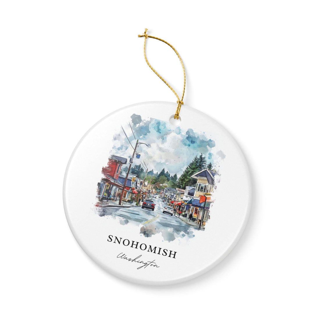 Snohomish Ornament: Unique Snohomish Souvenir, Snohomish WA Xmas Decor, and Authentic Everett WA Gift