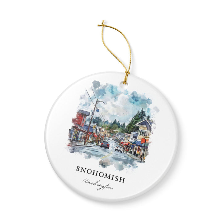 Snohomish Ornament: Unique Snohomish Souvenir, Snohomish WA Xmas Decor, and Authentic Everett WA Gift