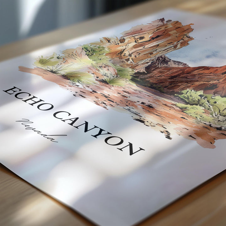 Echo Canyon NV Wall Art, Lincoln County Print, Echo Canyon Watercolor Art, Echo Canyon Gift, Travel Print, Travel Poster, Housewarming Gift