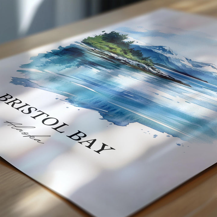 Bristol Bay Wall Art, Bristol Bay Print, Alaska Watercolor Art, Bristol Bay Gift, Travel Print, Travel Poster, Housewarming Gift