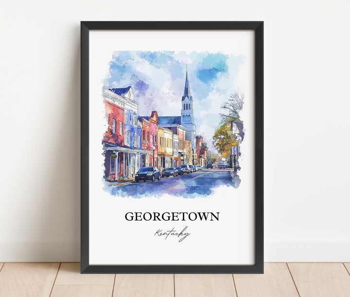 Georgetown, KY, Kentucky – Watercolor Art Print