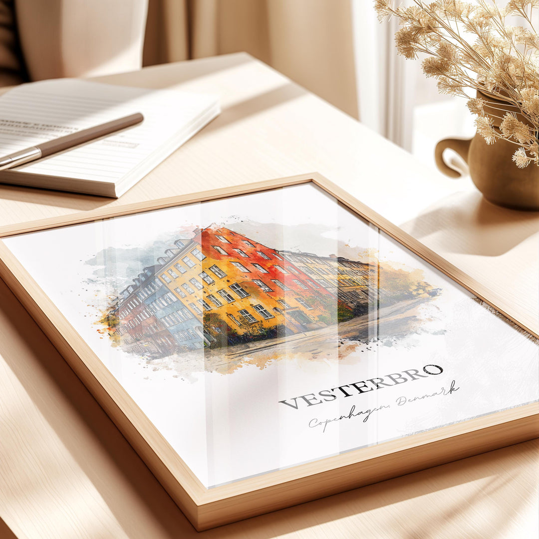Vesterbro, Denmark – Watercolor Art Print