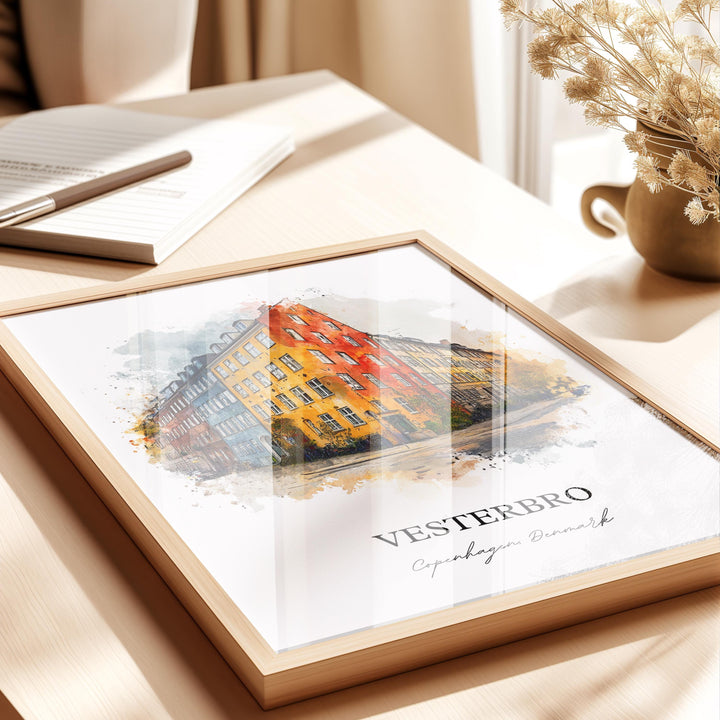 Vesterbro, Denmark – Watercolor Art Print
