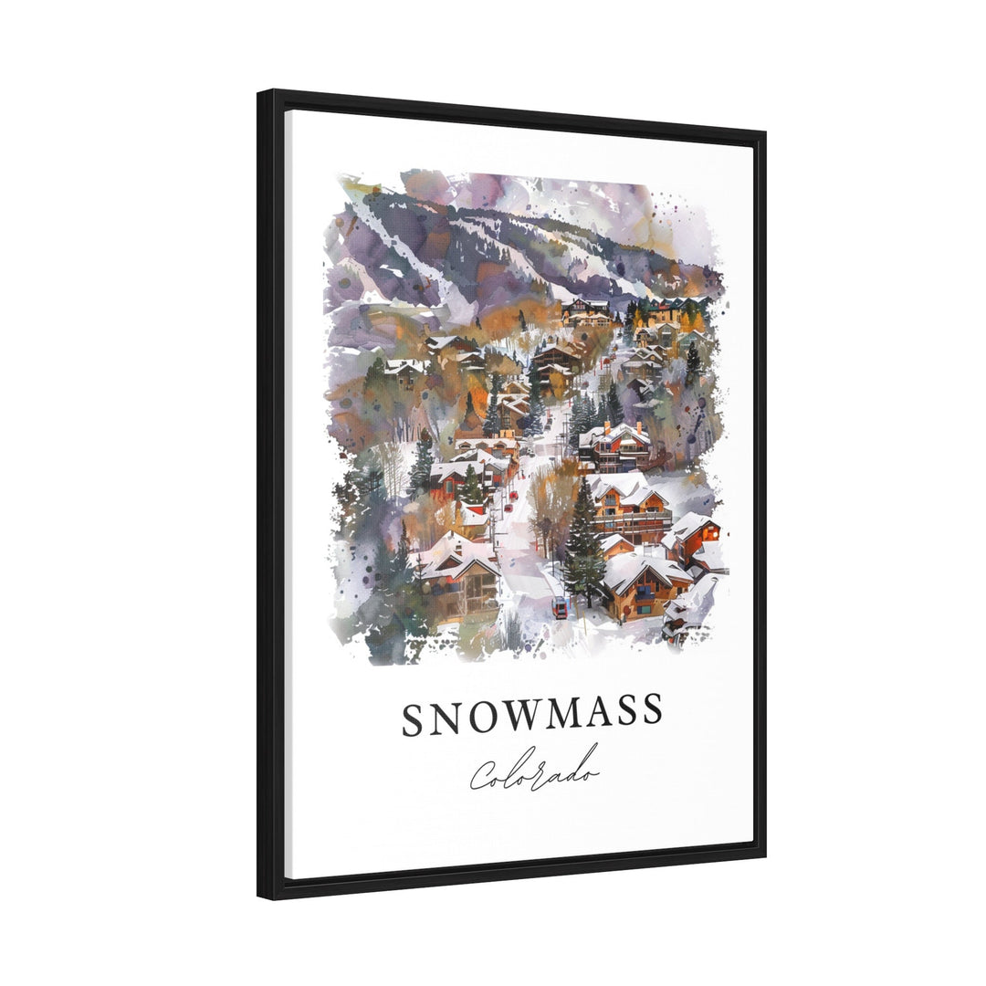 Snowmass Colorado Wall Art, Snowmass Print, Pitkin County Watercolor Art, Snowmass Gift,