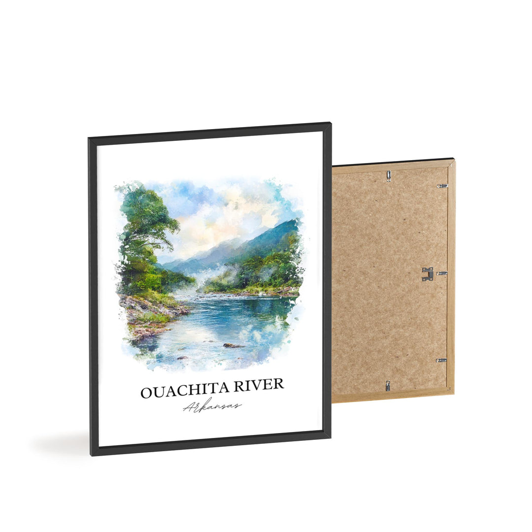 Ouachita River Wall Art, Black River Print, Arkansas Watercolor Art, Ouachita River Gift, Travel Print, Travel Poster, Housewarming Gift