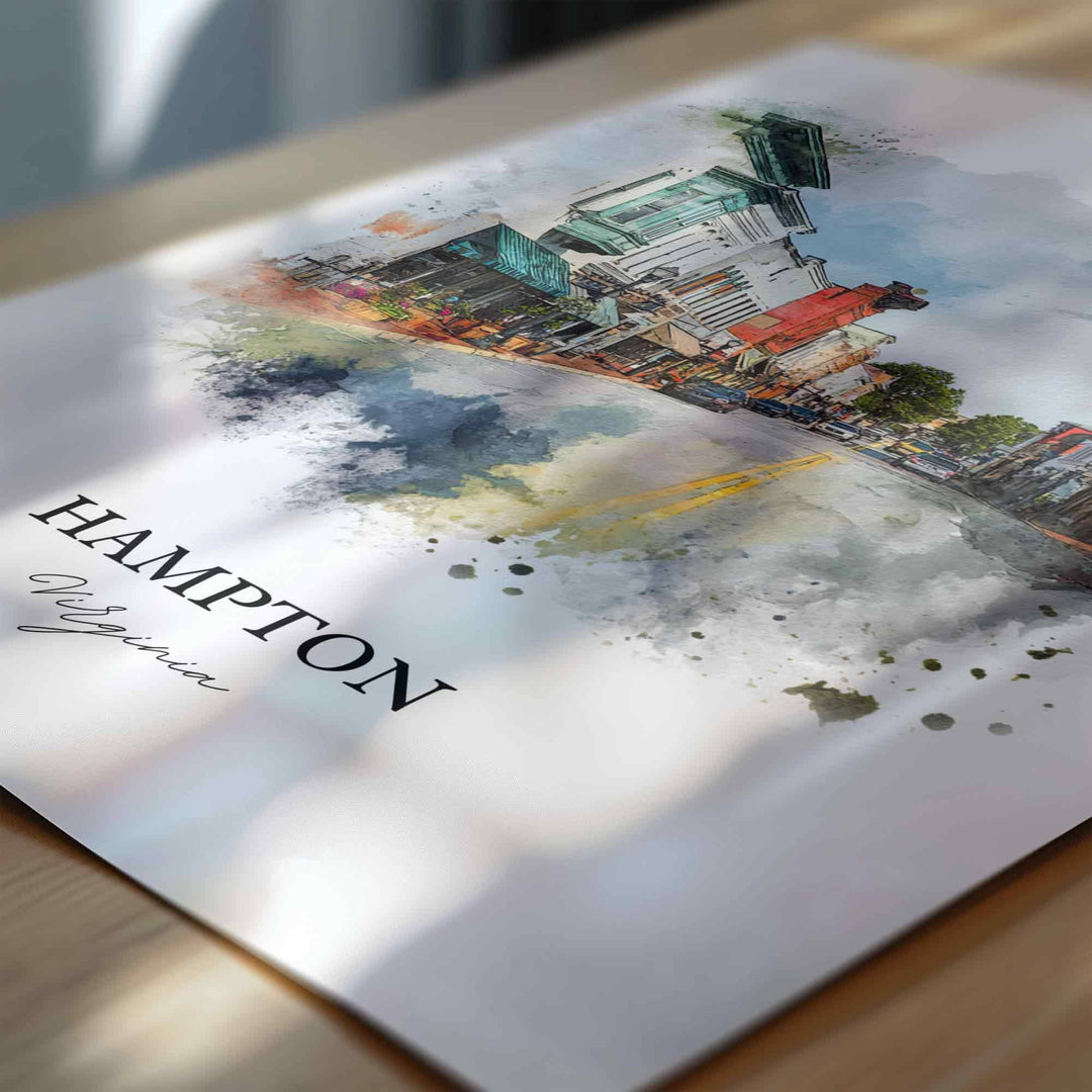 Hampton, Virginia, USA – Watercolor Art Print