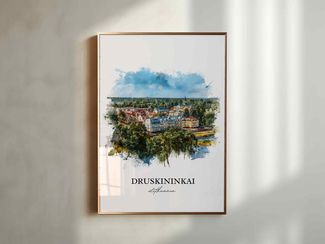 Druskininkai, Lithuania – Watercolor Art Print