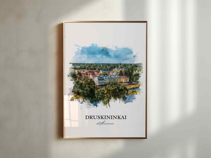 Druskininkai, Lithuania – Watercolor Art Print