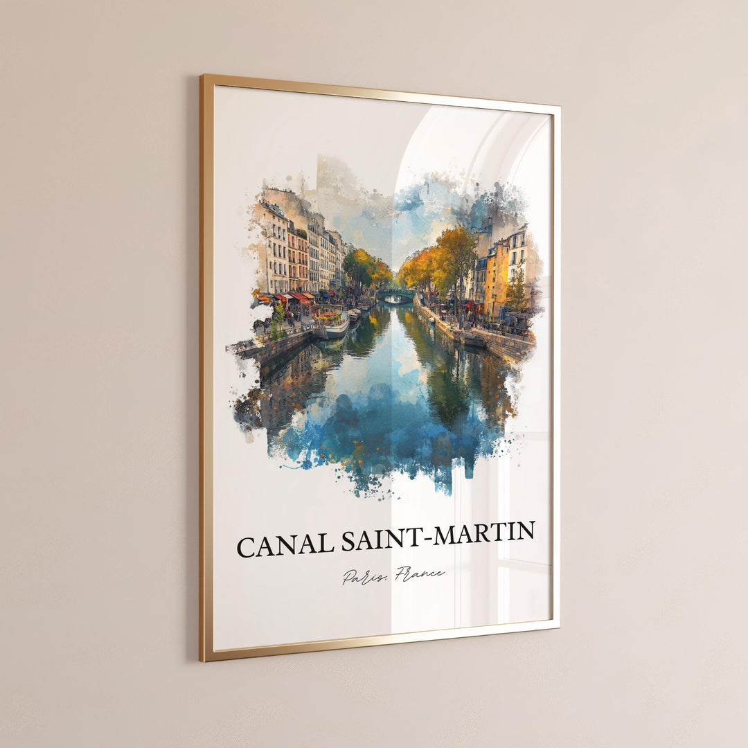 Canal Saint-Martin, France – Watercolor Art Print