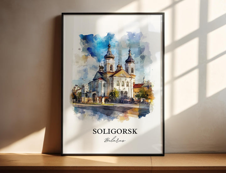 Soligorsk, Belarus – Watercolor Art Print