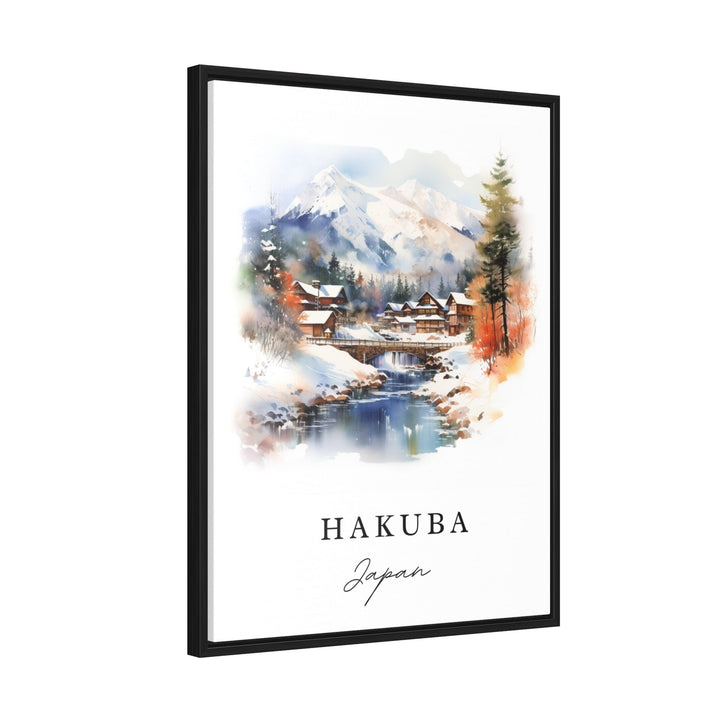 Hakuba Japan wall art - Japan, Hakuba print, Hakuba watercolor art gift, Nagano Japan travel art, Japanese Alps Gift