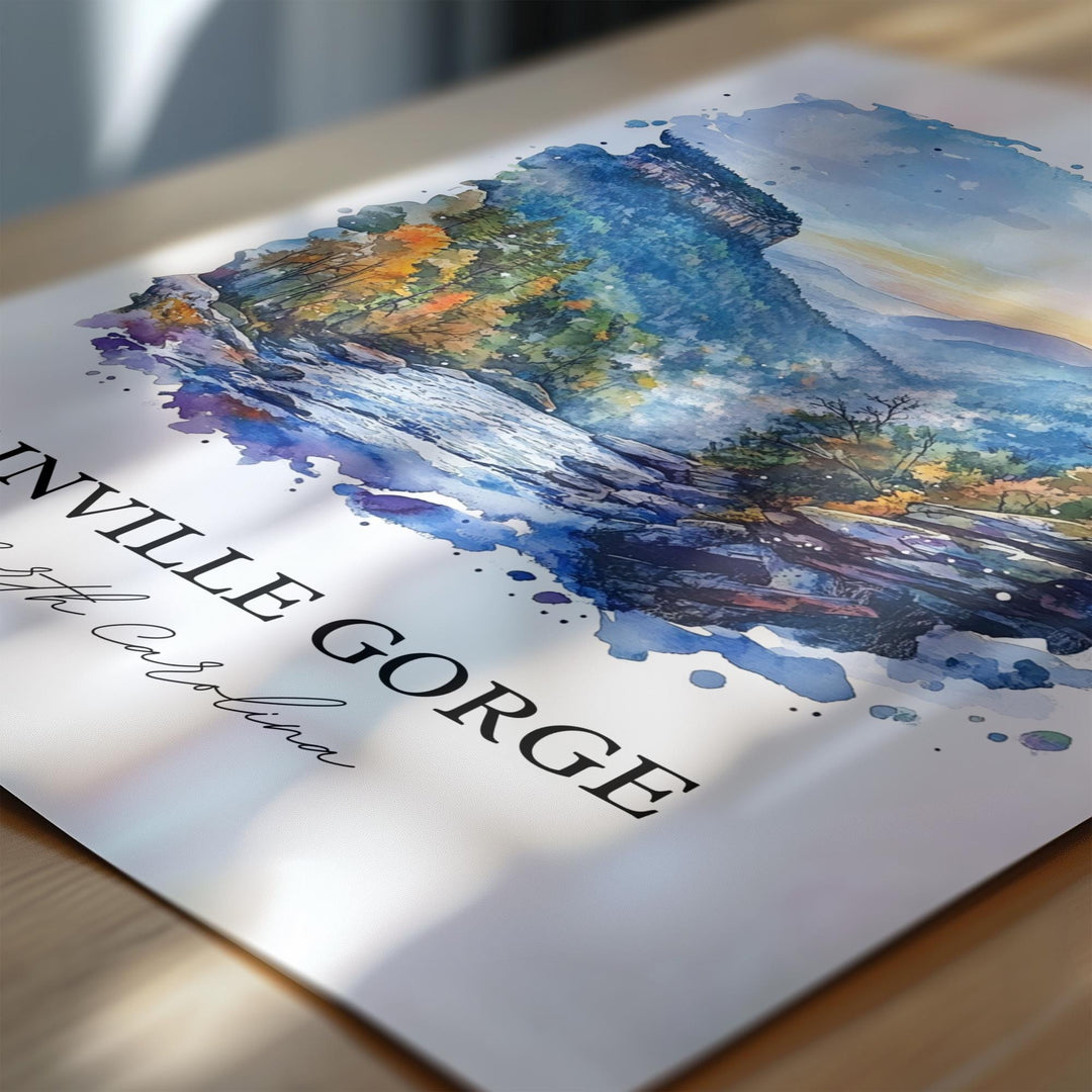 Linville Gorge, North Carolina, USA – Watercolor Art Print