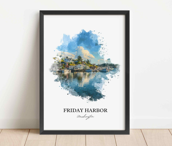 Friday Harbor, WA – Watercolor Art Print