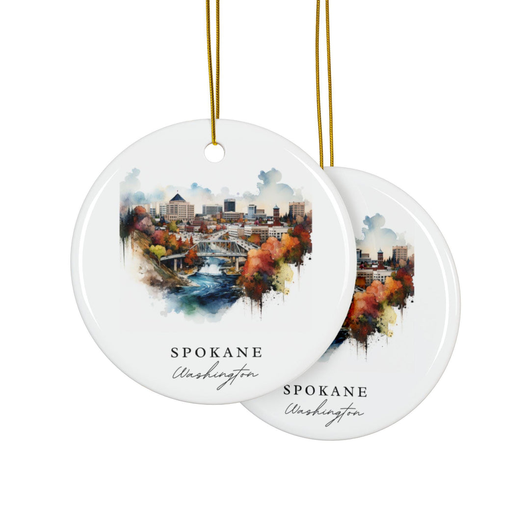 Spokane WA Ornament: Unique Spokane Souvenir, Spokane Xmas Decor, and Authentic Spokane Washington Gift