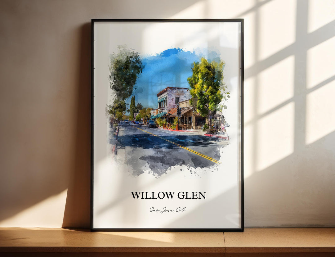 Willow Glen, California – Watercolor Art Print