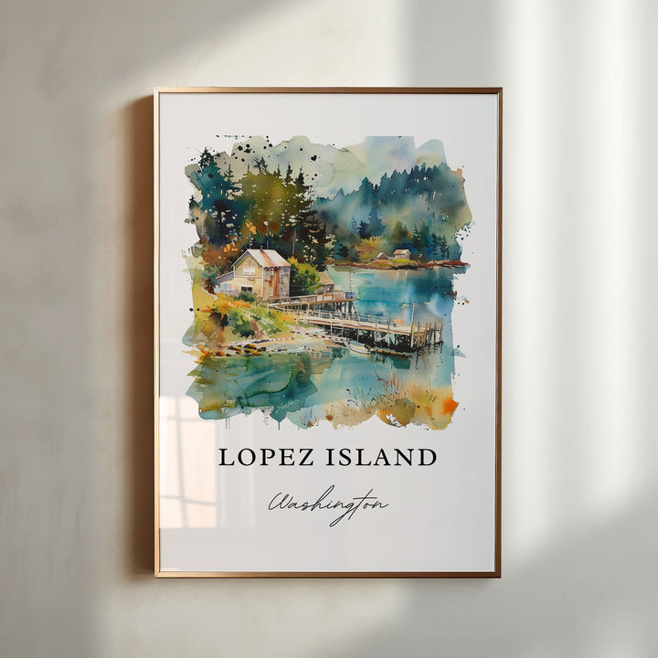 Lopez Island WA Art, Lopez Island Print, San Juan Islands Watercolor, San Juan Isl. WA Gift,