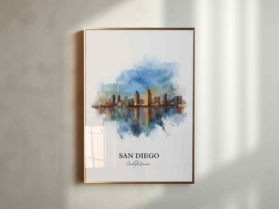 San Diego, California – Watercolor Art Print