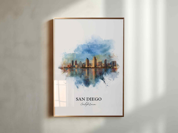San Diego, California – Watercolor Art Print