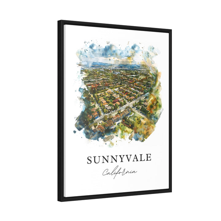 Sunnyvale California Art, Sunnyvale Print, Sunnyvale Watercolor Art, Sunnyvale CA Gift,